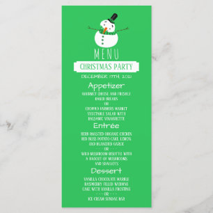 Green Snowman, Menu de fête de Noël