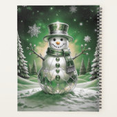Green Snowman Snowflakes Holiday Planner (Achterkant)