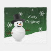 Green Snowman Winter Scene Couverture de Noël (Devant (Horizontal))
