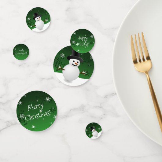 Green Snowman Winter Scene KerstConfetti Confetti (Groep)