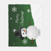 Green Snowman Winter Scene Kerstmis Blanket Fleece Deken (Voorkant)