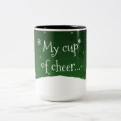 Green Snowman Winter Scene Mok met kerstmis (Center)