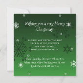Green Snowman Winter Scène Noël Invitation (Dos)