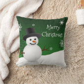 Green Snowman Winter Scene Sierkussen met kerstmis (Deken)