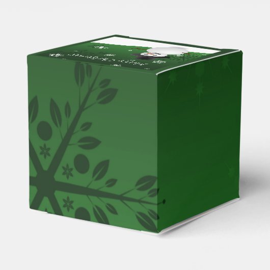 Green Snowman Winter Scenery kerstfeestdoos Bedankdoosjes (Achterkant)