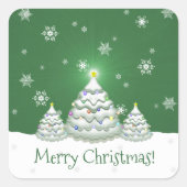 Green Snowy kerstboom Sticker (Voorkant)