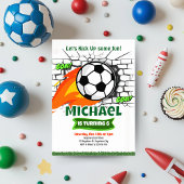 Green Soccer Anniversaire Fête Invitation