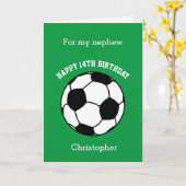 Green Soccer Sport 14e carte d'anniversaire (Fleur jaune)