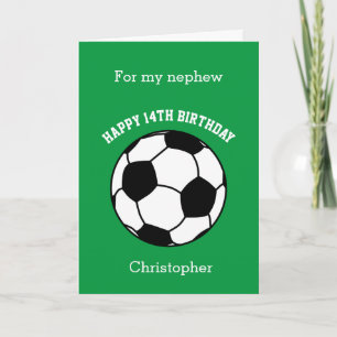 Green Soccer Sport 14e carte d'anniversaire