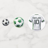 Green Soccer Sports Boy Jersey Kids Table Confetti (Devant)