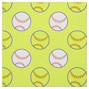 Green Softball Pattern Stof