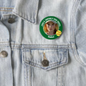 Green Softball Player Photo High School Spirit Ronde Button 5,7 Cm (In situ)