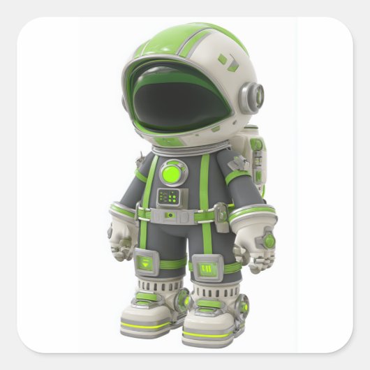 Green Space Explorer Vierkante Sticker (Voorkant)