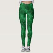 Green Sparkle Glitter Leggings (Voorkant)