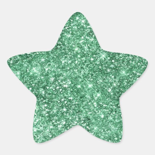 Green Sparkle Glitter Ster Sticker (Voorkant)
