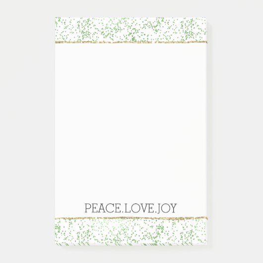 Green Sparkle Stippen Gold Glitz Post-it® Notes (Voorkant)