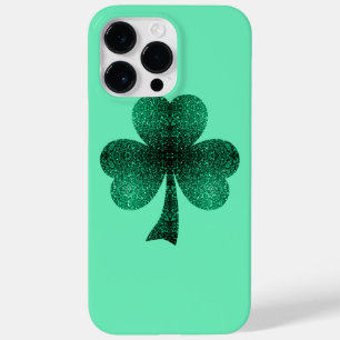 Green Sparkles Shamrock St. Patrick' Day turquoise Case-Mate iPhone 14 Pro Max Hoesje