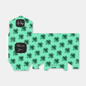 Green Sparkles Shamrock St. Patrick's Day Monogram Bedankdoosjes (Uitgevouwen)
