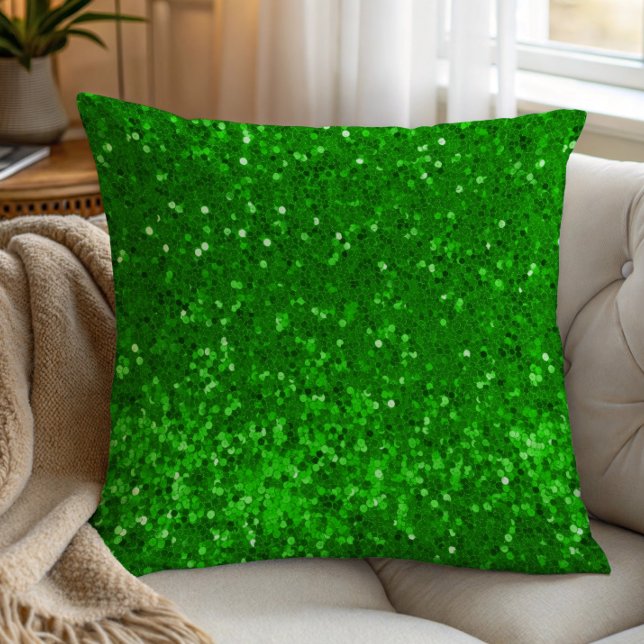Green sparkling glitter pattern kussen (Creator heeft geüpload)