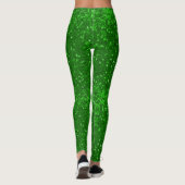 Green sparkling glitter pattern leggings (Achterkant)