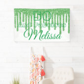 Green Sparkly 50 en Fabulous Birthday Banner (Insitu)