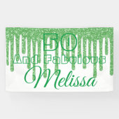 Green Sparkly 50 Et Fabuleuse Bannière Anniversair (Horizontal)