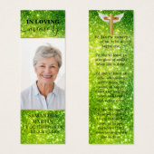 Green Sparkly Elegant Memorial Bladwijzer Mini Visitekaartjes (Voorkant /achterkant)