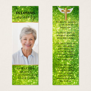 Green Sparkly Elegant Signet funéraire commémorati