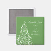 Green Sparkly Holiday Tree Save the Date Magnet (Recto/Verso)