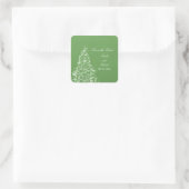 Green Sparkly Holiday Tree Save the Date Stickers (Sac)