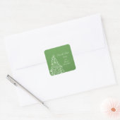 Green Sparkly Holiday Tree Save the Date Stickers (Enveloppe)