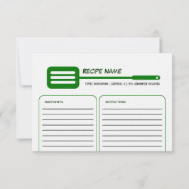 Green Spatula Recipe Card Kaart