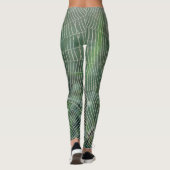 Green Spider Web Print Leggings & Pantalons de yog (Dos)