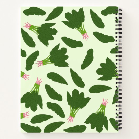 Green Spinach Feuille Recettes Motif Livre de rece (Dos)