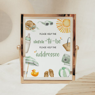 Green Splish Baby shower Envelope Station Poster