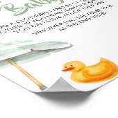 Green Splish Splash Baby shower zeg geen Baby Poster (Hoek)