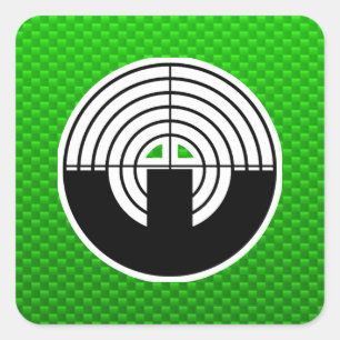 Green Sport Shooting Vierkante Sticker