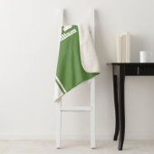 Green Sport Stripe Monogram Sherpa Blanket Deken (In situ)