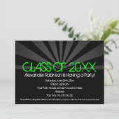 Green Spotlight Graduation Party Invitation (Debout devant)