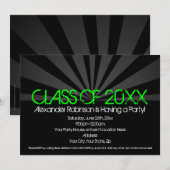 Green Spotlight Graduation Party Invitation (Devant / Derrière)