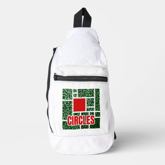 Green Spotted Abstraction with Red Accents Sling Bag (Voorkant)