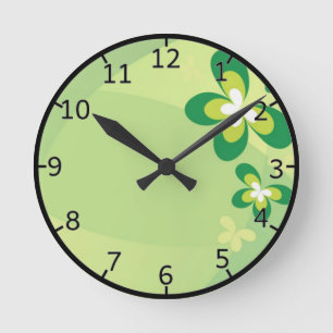 Green Spring Flower Ronde Klok