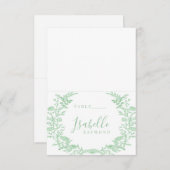 Green spring toile mariage cartes de place (Devant / Derrière)