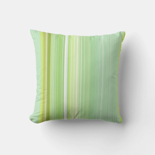 Green Sprout Mint en Lime Green Stripe Kussen (Voorkant)
