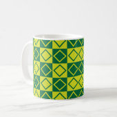 Green Square Diamond Modern Geometric Koffiemok (Voorkant links)