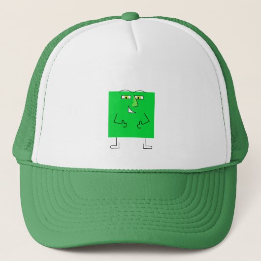 Green Square Guy Trucker Pet (Voorkant)