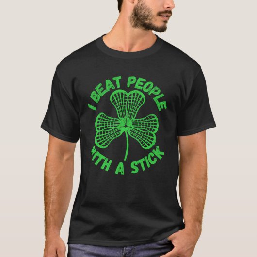 Green St Patrick s Day Lacrosse Sticks T-shirt (Voorkant)