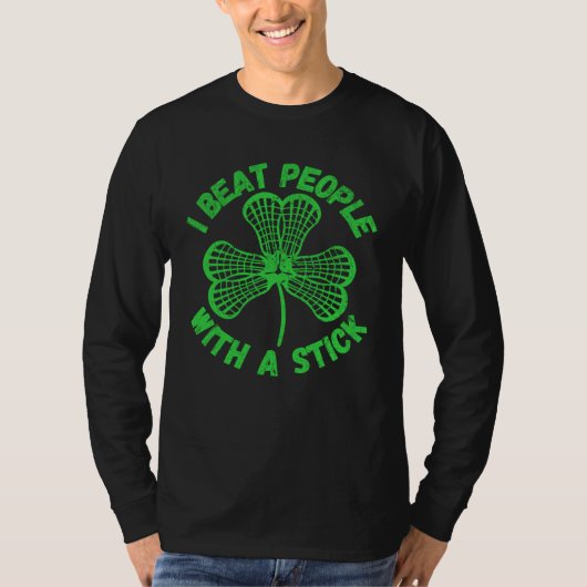 Green St Patrick s Day Lacrosse Sticks T-shirt (Voorkant)