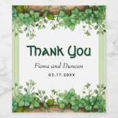Green St. Patricks Day Bedankt bruiloft Wijn Etiket (Enkel label)