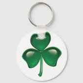 Green St Patricks Day Clover-Sleutelhanger Sleutelhanger (Voorkant)